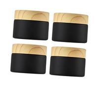 FRCOLOR 4pcs 30g Black Frosted Glass Cream Jars Set Cosmetic Refillable Container for Face Cream Skincare Travel Storage