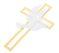 FRCOLOR 4pcs Acrylic Cross Cake Toppers Chic Vivid Dove Cross Decorations Easy to Insert and Pull out Birthday Party Decor