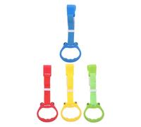 FRCOLOR 4pcs Adjustable Pull Up Rings Safe Walking Assistant Handles for Skill Development Portable Hanging Grip for Stand Up Practice and Motor Skill Building