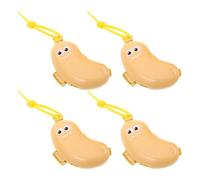 FRCOLOR 4pcs Banana Toothbrush Head Covers Soft Flexible Protective Caps Portable Travel Toothbrush Case with Transparent Design for Outdoor Business Family Use