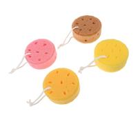 FRCOLOR 4pcs Bath Sponges Mesh Pouf Shower Balls for Gentle Exfoliating and Deep Cleansing Soft Mesh Material for Relaxing Bath and Shower Use