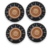 FRCOLOR 4pcs Black Acrylic Knob Set with White Numbers for Electric Guitar Accessories Lightweight Design Durable and Stylish Knobs for Volume and Tone Control