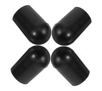 FRCOLOR 4pcs Black Rubber Cello Endpin Caps Anti-slip Feature, Preventing Shifting, Practical and Simple Design, for Stringed Instruments Accessories