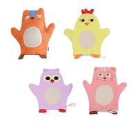 FRCOLOR 4pcs Boys and Girls Shower Gloves for Bathing Soft Rubbing Back Gloves Bathroom Supply for Boy Girl's Bath Fun Animal Design Assorted Style