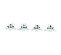 FRCOLOR 4pcs Bride Hair Comb Set Wedding Tiaras Hair Vines Rhinestone Side Combs Perfect for Wedding Headdresses