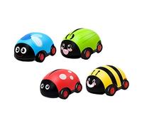 FRCOLOR 4Pcs Cartoon Ladybug Pull Back Vehicle Educational Friction Powered Car for Fun Random Colors for Parent Interaction and Cognitive Development Random Color