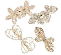 FRCOLOR 4pcs Chic Butterfly Flower Hairpins Metal Hair Clips for Women Girls Shiny Butterfly Hair Barrettes for Daily Occasions