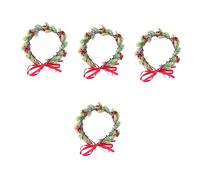 FRCOLOR 4pcs Christmas Garland Holly Berry Headband Simulation Leaves Wreath Creative Headwrap for Women Girls