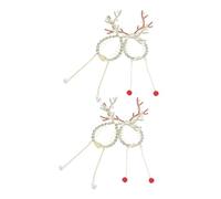 FRCOLOR 4pcs Christmas Hair Claw Clips Deer Antlers Grabbing Clamp Reindeer Hair Bun Accessories for Festive Hairstyle Christmas Party Ornament
