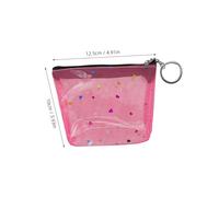 FRCOLOR 4Pcs Clear Coin Purse for Women Zipper Wallets with Flower Print Stylish Small Wallet for Shopping Travel Everyday Use for Friends Family