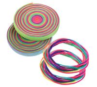 FRCOLOR 4pcs Colored Elastic Jump Rope with Rubber Bands for Fitness Exercise and Outdoor Skipping Wide Flat Design for Athletic Training and Coordination Development