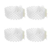 FRCOLOR 4pcs Corsage Bracelet Faux Pearl Elastic Wristlets with Ribbon Quick Assembly Fabric Wrist Floral Bracelet Supports Long Time Wear Wedding Photos
