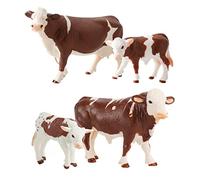 FRCOLOR 4Pcs Cow Model Set Educational Farm Animal Figurines for Safe Simulation Plaything to Enhance Imagination and Cognitive Skills
