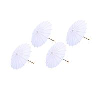 FRCOLOR 4pcs DIY Drawing Oil-Paper Umbrellas for Kids, Blank Hand-Painted Paper Parasols, White 20cm Diameter Children’s Craft Painting Umbrellas for Art Projects and Parties