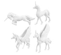 FRCOLOR 4pcs DIY Unicorn Painting Animal Shaped Graffiti Models for Creative Crafting Safe Decorative Desktop Adornments Unicorn Imagination Cultivating Playthings