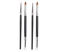 FRCOLOR 4pcs Double-ended Concealer Brush for Travel Small Angled Stitch Makeup Brushes for Lip Liner Eyeliner Nose Shadow