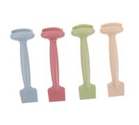 FRCOLOR 4pcs Double Ended Silicone Facial Cleansing Brush Soft Mud Mask Applicator for Sensitive Skin Gentle Skincare Tool for Cream Lotion Body Moisturizer in Matcha Pink Blue