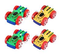 FRCOLOR 4pcs Double-Sided Clockwork Car Toys for Kids Colorful Wind-Up Playthings Fun Toy Cars for Boys and Girls for Indoor Use Random Color
