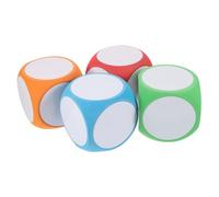 FRCOLOR 4Pcs Dry Erase Blank Foam Dice DIY Educational for Creative Games Activities Lightweight Portable Design for Classroom Home Fun