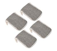 FRCOLOR 4pcs Exfoliating Bath Soap Bag Mesh Pouch for Loofah Body Wash Drawstring Toiletry Bag for Shower Travel Friendly Black Linen