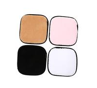 FRCOLOR 4pcs Exfoliating Face Washing Pad Set Ultra-fine Fiber Makeup Remover Sponges in White Skin Tone Black Pink for Daily Cleansing and Makeup Removal