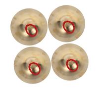 FRCOLOR 4pcs Finger Cymbals for Copper Handheld Percussion Instrument with Clear Resonant Sound Lightweight Orff Music Teaching Tools for Rhythm Learning and Belly Dancing Practice