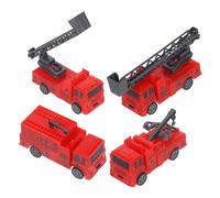 FRCOLOR 4pcs Fire Truck Model for Realistic Fire Fighting Truck with Extendable Ladder Eye Catching Colors Decorative Plaything for Boys
