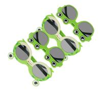 FRCOLOR 4pcs Frog Sunglasses Fun Tropical Eyeglasses for Adults Birthday Party Luau Photo Booth Props Cartoon Friendly Party Favor
