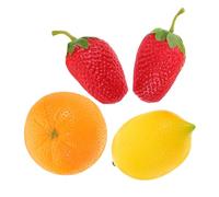 FRCOLOR 4pcs Fruit Shaker Percussion Instruments for High Simulation Maracas with Plastic Rhythm Development for Preschool Music Play at Home Kindergarten