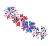 FRCOLOR 4pcs Girl's Hair Bow Clip Patriotic Hair Bow Clips Independence Day American Flag Metal Fabric Hairpin