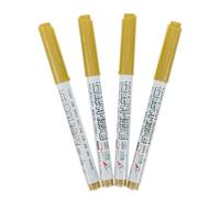 FRCOLOR 4pcs Golden Monument Stone Paint Marker Pen for Memorials, Fine Tip