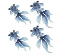 FRCOLOR 4pcs Goldfish Shaped Embroidery Patches for Bags and Books, Easy to Store Clothes Decor Made of Embroidery Thread, Beautiful and Lifelike Design for Clothes Shop and DIY Projects