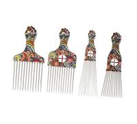 FRCOLOR 4pcs Hair Pick Comb Afro Pick Hair Lift Combs Styling Wide Tooth Detangling Accessories Random Style