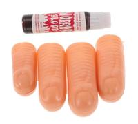 FRCOLOR 4pcs Halloween Fake Blood Makeup Kit Realistic Fake Finger Props for Cosplay Pranks Safe Skin Friendly Materials Reusable Special Effects for Halloween Decorations and Stage