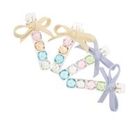 FRCOLOR 4pcs Heart-shaped Crystal Hair Clip Mini Bow Duckbill Barrette Crystal Beads Rhinestones Valentines Hair Clips for Teens for Girls Styling at Beach Party