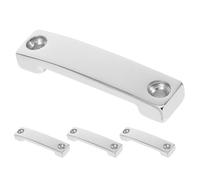 FRCOLOR 4pcs Heavy Duty Stainless Steel Boat Deck Eyelet Loop Marine-grade Durability and Precise Fitment, Silver Bimini Top Strap Pad for Truck and Boat Tie Downs