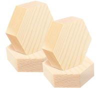 FRCOLOR 4pcs Hexagon Unfinished Wood Slices for DIY Crafts, 5cm X 2cm Pine Wood Pieces for Engraving, Painting, and Woodburning Projects in Art and Craft Making