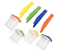 FRCOLOR 4Pcs Insect Magnifier Viewer Box Observation Container for Science Exploration Transparent Design with Tweezers for Nature and Insect Collecting