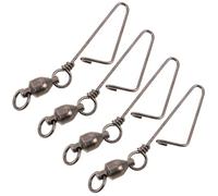 FRCOLOR 4pcs Iron Ball Bearing Snap Swivel Heavy Load Capacity Line Protection Design Black Kite Repair Parts for Outdoor Kite Flying