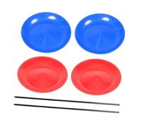 FRCOLOR 4pcs Juggling Plates with Sticks Carnival Party Decorations Clown Lightweight Plastic Juggling Accessories for Skill Development and Outdoor Games for Performers of All Levels