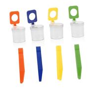 FRCOLOR 4pcs Kids Insect Magnifier Viewer Box for Outdoor Exploration Collecting Jars with Tweezers for Bug Observation and Science Learning