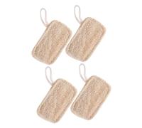 FRCOLOR 4pcs Kitchen Cleaning Natural Loofah Sponge Bowl Scrubber Sponges for Non Stick Scrubbers Multipack for Washing