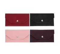 FRCOLOR 4pcs Leather Cash Envelope Wallet for Women with Compartments Portable Flip Cover Design for Daily Use and Organising Money Efficiently