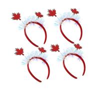 FRCOLOR 4pcs Lightweight Maple Leaf Headband for Canadian National Day Iridescent Tinsel Hairband Holiday Headgear Comfortable Fall Autumn Party Accessories for Women