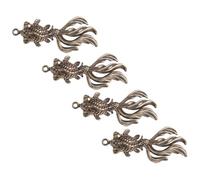 FRCOLOR 4pcs Little Goldfish Keychain Brass Charm DIY Keyring Ornament Unique Goldfish Design for Keychain Pendant Small Key Ring Accessory Movable Tail for Car Key Accessories and Lucky