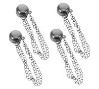 FRCOLOR 4pcs Magnetic Clothing Clips with Chain Strong Magnetic Pants Hem Clips for Quick T-shirt Sleeve Collar Cinching No-sew Hem Fixers for Multiple Pants