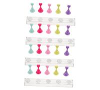 FRCOLOR 4pcs Magnetic Nail Display Stand Acrylic Mini Manicure Art Holder with Vibrant Candy Colors Stable Base for Nail Practice DIY Training Tool Salon Home Use