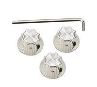 FRCOLOR 4pcs Metal Control Knob Guitar Volume Tone Audio Bass Guitar Knobs for Volume and Tone Control Electric Parts Accessories Silver