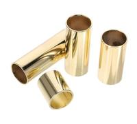 FRCOLOR 4pcs Metal Guitar Slides Set for Electric and Acoustic Guitars Professional Finger Slider for Blues and Country Music Sturdy Steel Slide Rings