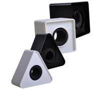 FRCOLOR 4pcs Microphone Flag Station with Black and White Square Triangle Logo Covers Lightweight Sponge Abs Material for Tv Stations Conferences Interview Microphone Use